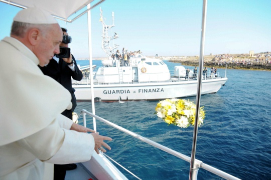Paus Franciscus op Lampedusa