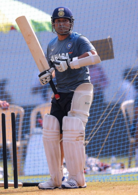 Sachin Tendulkar practicing