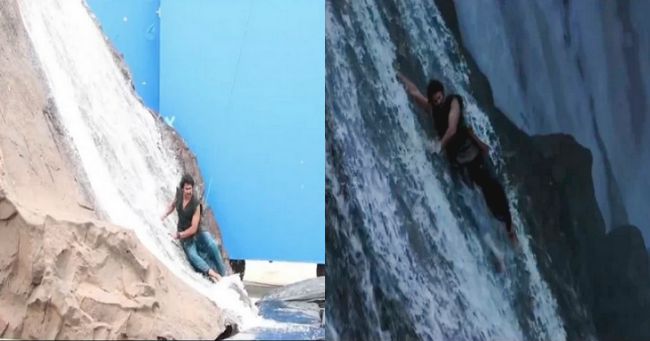Before and After VFX shots in Baahubali