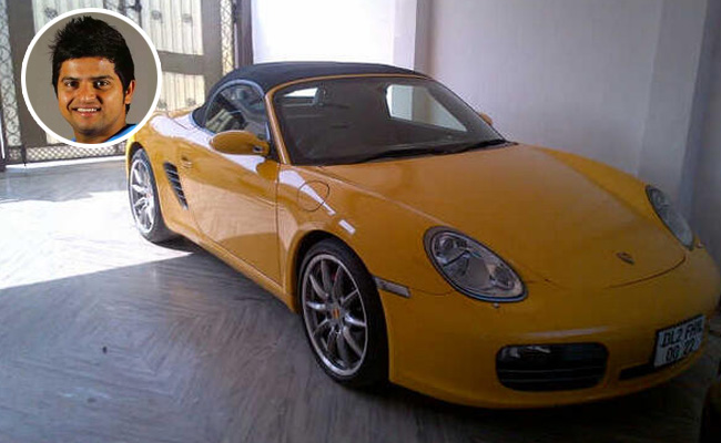 Porsche Boxter Limited Edition parked at Suresh Raina's residence