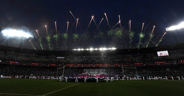 fireworks during opening ceremony at the opening ceremony in Chennai