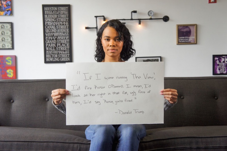 These Women Are Holding Up Signs Of The Most Sexist Things That Donald