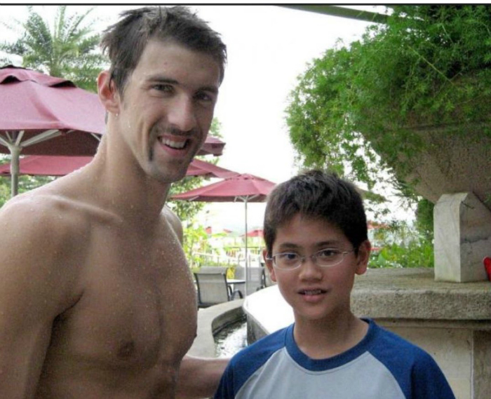 Phelps with a young Schooling Phelps with a young Schooling