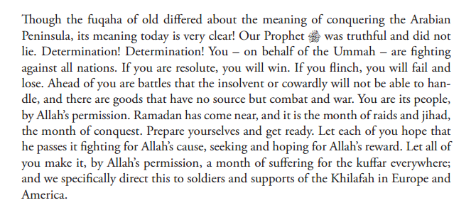 isis message ramadan