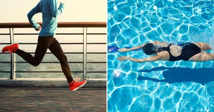 swimming and running same day
