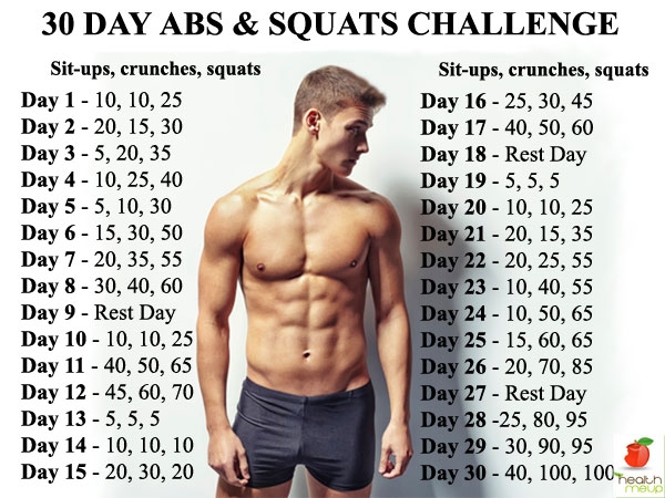 30 Day Abs And Squats Challenge Diet And Fitness