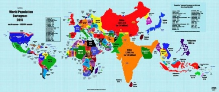 A Man Redesigned The World Map According To Population And India S Size Is Very Worrying