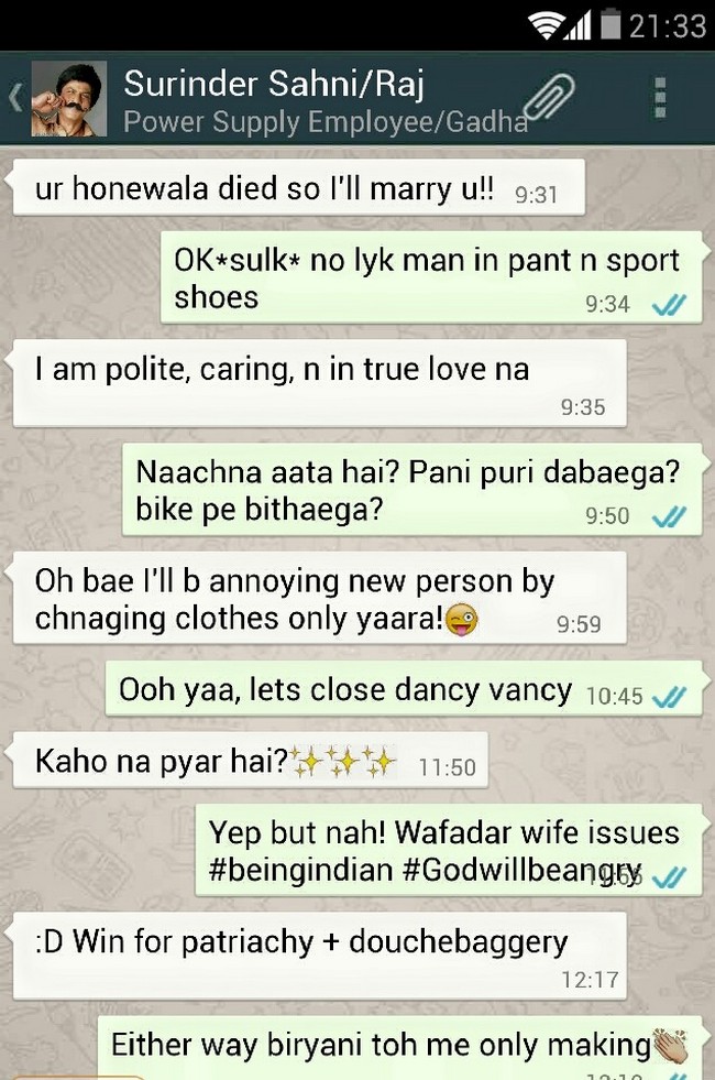 15 Bollywood Movie Plots Revealed In Hilarious Whatsapp Chats 