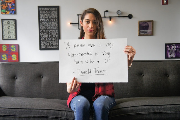 These Women Are Holding Up Signs Of The Most Sexist Things That Donald 