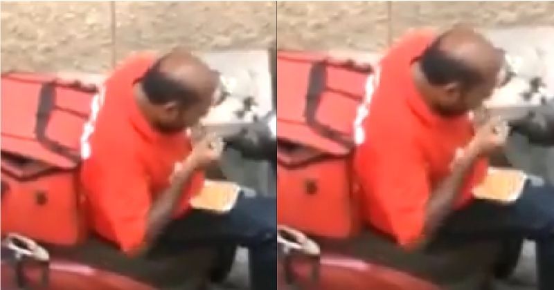 Video Shows Food Delivery Guy Eating Out Of All The Orders In His Bag