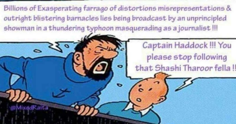 Tintin's Captain Haddock Borrows Tharoor's 'Exasperating Farrago Of ...