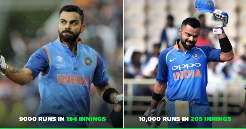 Virat Kohli Took Just 11 Innings To Go From 9000 To 10 000 Odi Runs The Least By Any Player Fastest to 9000 odi runs. younews in